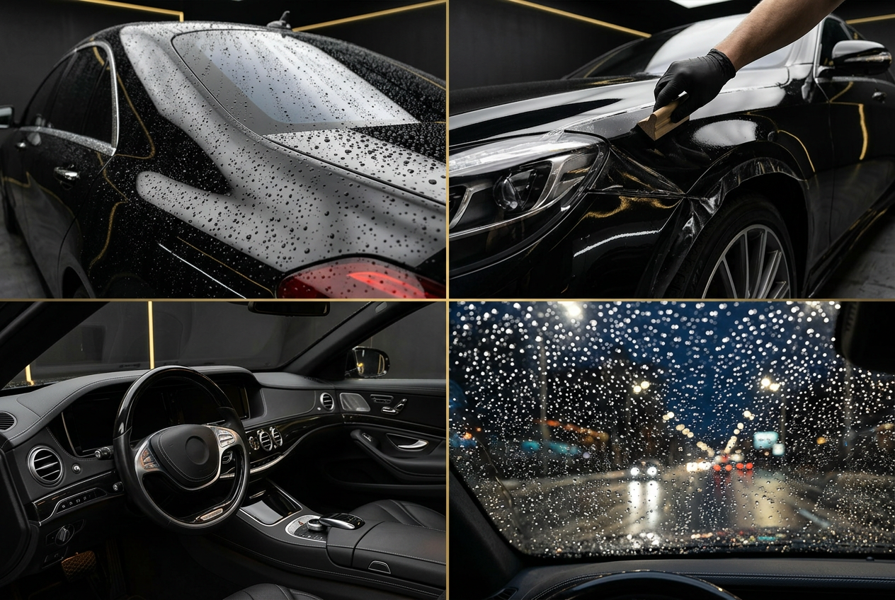 Ceramic coating applied to paint, PPF, interior, and glass